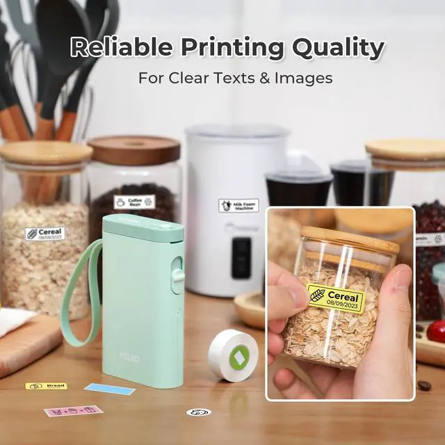 Alt view image 6 of 7 - P21 Label Maker Machine with Tape, Bluetooth Label Printer, Green Creative App & Multiple Templates, Inkless Printing, Built-in Cutter, Ideal for School, Teacher Supplies, Office, and Home