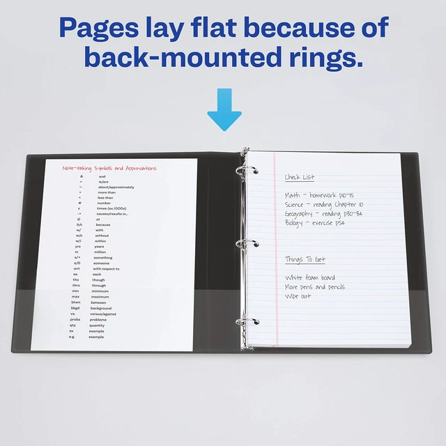 Alt view image 6 of 7 - Economy View 3 Ring Binder, 0.5" Round Rings, 100-Sheet Capacity, 0.7 Inch Wide Spine, Great for Home, School Supplies, Office, or Organization Needs, 1 Black Binder (05751) (Pack of 12)