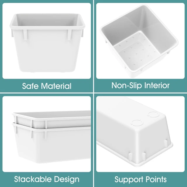 Alt view image 3 of 6 - 25 PCS Plastic Drawer Organizer Set, Makeup Organizers and Storage Bins 4 Sizes Desk Drawer Divider Organizers and Storage Bins for Jewelry, Gadgets for Kitchen, Bedroom, Bathroom, Office, White