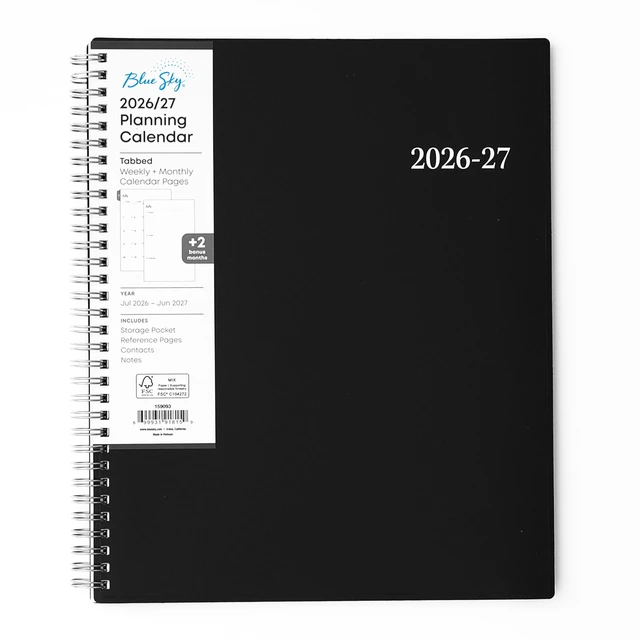 Main image of 2026-2027 Weekly & Monthly Academic Planner, 8.5"x11", Enterprise July 2026 - June 2027, Flexible Cover, Wirebound, Laminated Tabs, Academic Year