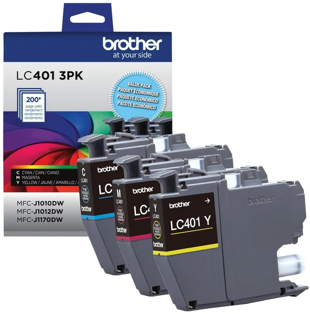 Alt view image 2 of 7 - Genuine LC401 Standard Yield 3-Pack Ink Cartridges â Includes 1 Cartridge Each of Cyan, Magenta and Yellow, 3 Count (Pack of 1)