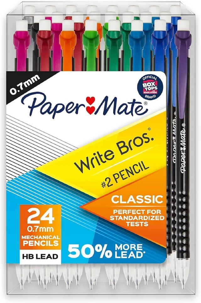 Main image of Mechanical Pencils 0.7mm Write Bros. Classic Number 2 Pencil Set Office Supplies Classroom Supplies Sketching Pencils Drafting Great for Standardized Testing 144 Count, Pack of 6
