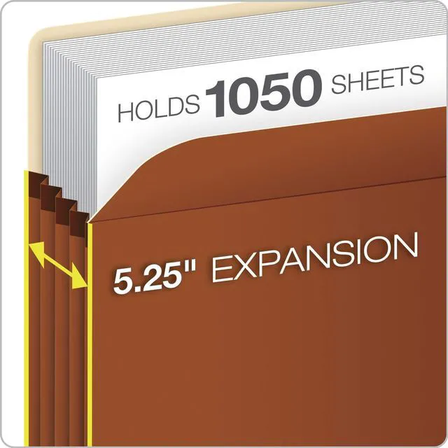 Alt view image 2 of 7 - Expanding File Pockets,Letter Size,File Organizer for School,Home or Office,5.25" Expansion,Reinforced with Dupont Tyvek® Material,Letter Size,Redrope,10 Per Box (1534G-OX),(Pack of 5)