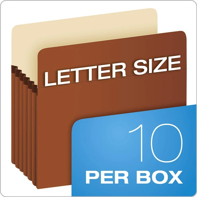Alt view image 4 of 7 - Expanding File Pockets,Letter Size,File Organizer for School,Home or Office,5.25" Expansion,Reinforced with Dupont Tyvek® Material,Letter Size,Redrope,10 Per Box (1534G-OX),(Pack of 5)