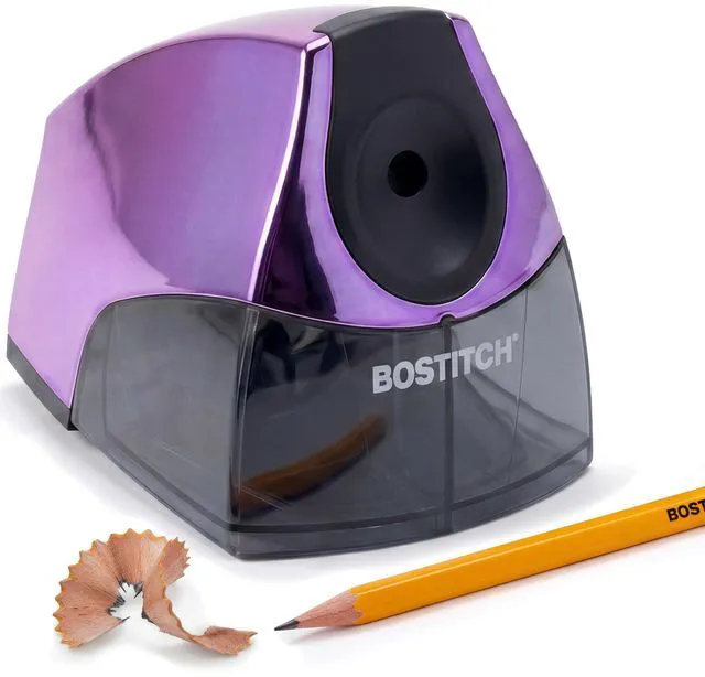 Main image of Office Electric Pencil Sharpener for Classroom & Desk Use, Heavy-Duty Stall-Free Motor, High-Capacity Shavings Tray, Metallic Purple