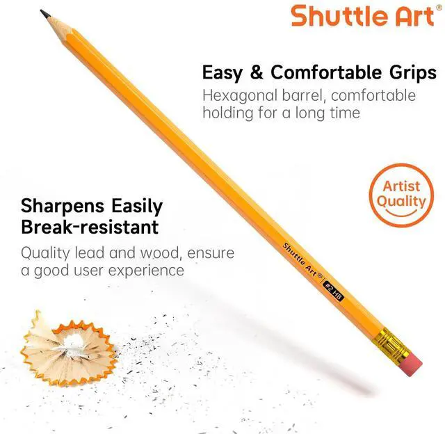 Alt view image 4 of 7 - 800 Pack #2 HB Pencils Pre-Sharpened, Bulk Pencils with Erasers Break-Resistant Yellow Pencils, Bulk Pack Graphite Pencils for Teacher & Students, Back to School Supplies