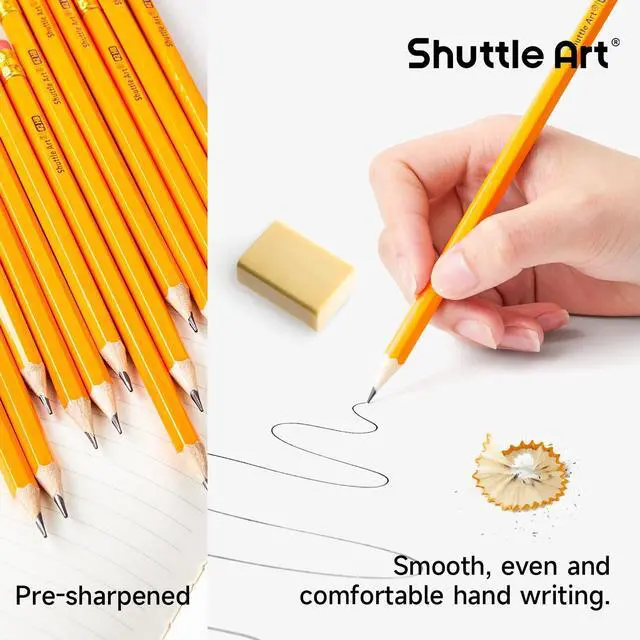 Alt view image 5 of 7 - 800 Pack #2 HB Pencils Pre-Sharpened, Bulk Pencils with Erasers Break-Resistant Yellow Pencils, Bulk Pack Graphite Pencils for Teacher & Students, Back to School Supplies