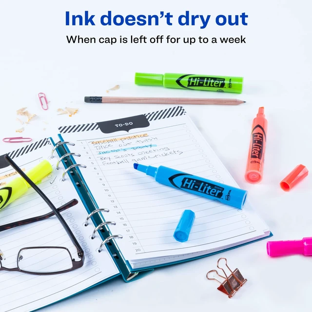 Alt view image 5 of 7 - Hi-Liter Desk-Style Highlighters, Chisel Tip, 12 Highlighters, Assorted Colors, 2 Packs (25601)