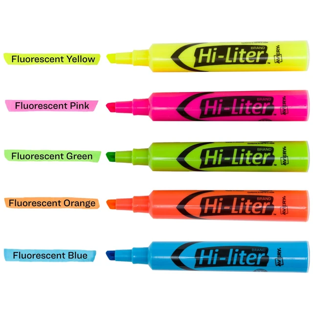 Alt view image 6 of 7 - Hi-Liter Desk-Style Highlighters, Chisel Tip, 12 Highlighters, Assorted Colors, 2 Packs (25601)