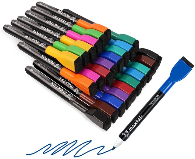 Main image of Magnetic Dry Erase Markers, Fine Tip, 24 Count, 12 Colors Low Odor Colorful Whiteboard Markers with Thin Tips for Kids, Calendar Boards and White Board