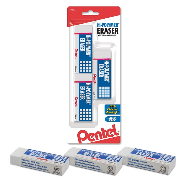 Alt view image 2 of 6 - ® Hi-Polymer Block Eraser, Large, White 6 pack (ZEH10BP3P2)