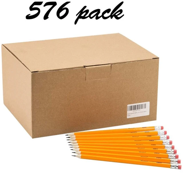 Alt view image 2 of 5 - Wood-Cased #2 HB Pencils Bulk, 576 Count, Pre-sharpened Box of Number 2 Pencils, Yellow, School Pack