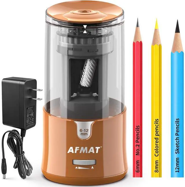 Main image of Electric Pencil Sharpener, Plug-in Pencil Sharpener for 6-12mm Pencil For No.2/Colored/Jumbo Pencils, Auto Stop, Super Fast & Sharp, Replaceable Blade, 8000+ Sharpenings for Classroom/Home/Office
