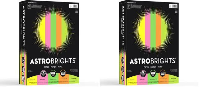 Main image of Bright Color Paper, Astrobrights®, Letter Paper Size, 24 Lb, Assorted Colors, Ream of 500 Sheets (Pack of 2)