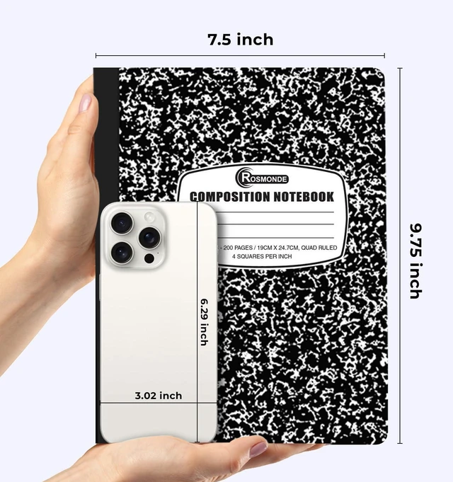 Alt view image 3 of 7 - 50 Pack Bulk Graph Paper Composition Notebook, 100 Sheets Graph Composition Notebook, 200 Pages, Bulk Graphing Notebook, 4x4 Grid, Quad Ruled Composition Book, Hard Sewn Bound Cover