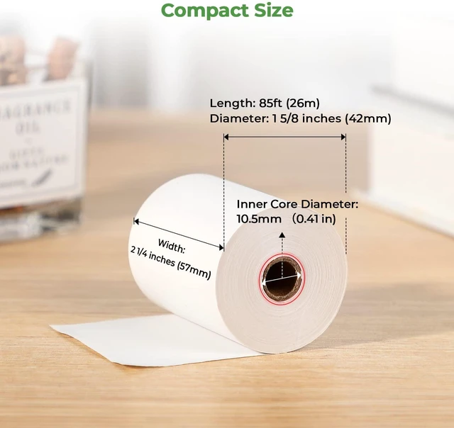 Alt view image 2 of 7 - 2 1/4" X 85 ft Thermal Receipt Paper (50 Rolls) Cash Register Paper Rolls Fits for Most Credit Card Terminals, Verifone VX510 VX570 FD50 T4220, BPA Free