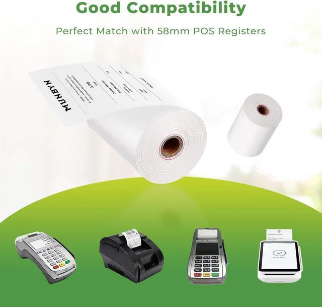Alt view image 6 of 7 - 2 1/4" X 85 ft Thermal Receipt Paper (50 Rolls) Cash Register Paper Rolls Fits for Most Credit Card Terminals, Verifone VX510 VX570 FD50 T4220, BPA Free