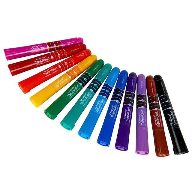 Alt view image 7 of 7 - Take Note Dry Erase Markers for School (12ct) Teacher Classroom Supplies, Chisel Tip Whiteboard Markers, Must Haves