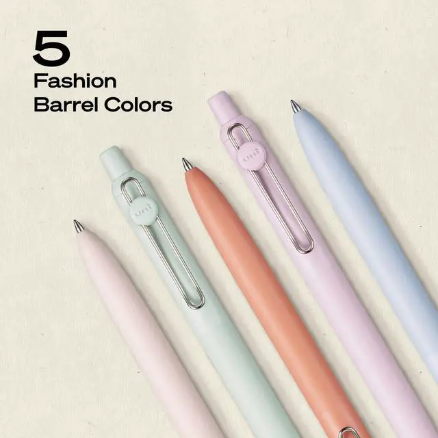 Alt view image 5 of 7 - uniball Zento Gel Pens, Black Ink, 0.7mm Medium Point, 5 Count Retractable, Smooth Writing, Quick-Drying, No Smear, No Bleed, Dawn Barrel Colors
