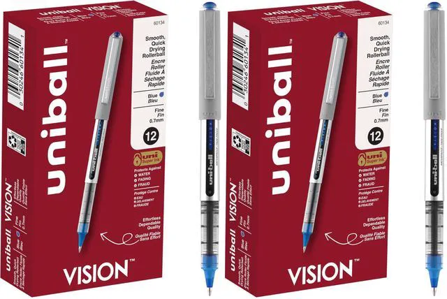 Main image of uniball Vision Rollerball Pens with 0.7mm Fine Point,Blue,(Pack of 24)