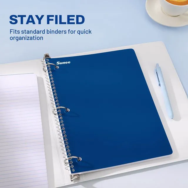 Alt view image 3 of 7 - Spiral Notebooks, 1-Subject, 24 Pack, Wide Ruled Paper, 8" x 10-1/2", 70 Sheets per Notebook, 3-Hole Punched Paper, Spiral Lined Notebooks for School, Work, Classic Colors