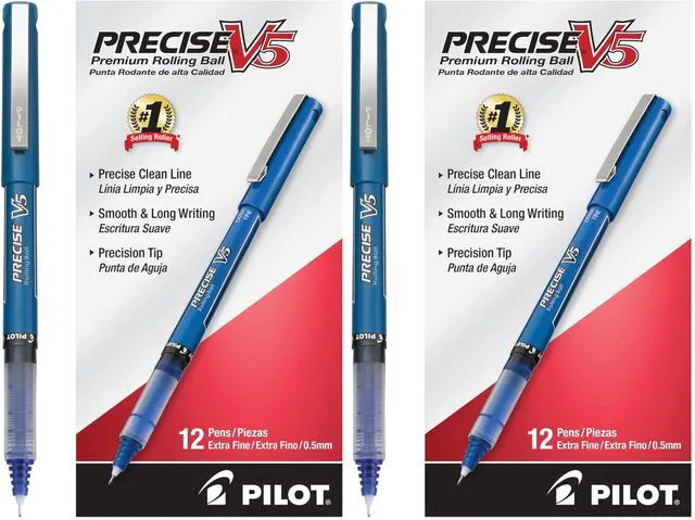 Main image of Precise V5 Rollerball Pens,Extra Fine Point 0.5 mm Blue Pens,Blue - Ideal for School,Journaling & Office Writing,(Pack of 24)