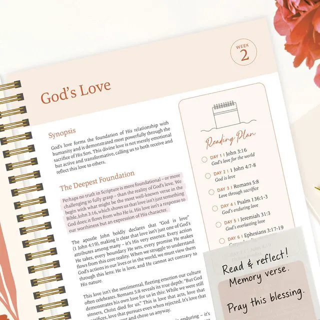 Alt view image 3 of 7 - Official in a Year Essentials Bundle Study Guide (Floral) 365-Day Reading Plan, Study Guide, Highlighters, Pens & Sticky Notes, Bible Study Journaling Kit for Any Translation