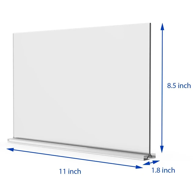 Alt view image 2 of 6 - Acrylic Sign Holder 11x8.5 Inch 3 Pack Horizontal T Shape Double-Sided Desktop Display Holder. (Optional 8.5x11 8.5x5.5 5x7 Horizontal and Vertical)