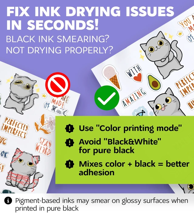 Alt view image 3 of 7 - Premium Printable Vinyl Sticker Paper for Inkjet Printer and Laser - 50 White Glossy Sticker Paper Waterproof - Durability Adhesive Paper 8.5 x 11, Fast Dry, Holds Ink Well, Great for Cutting Machines