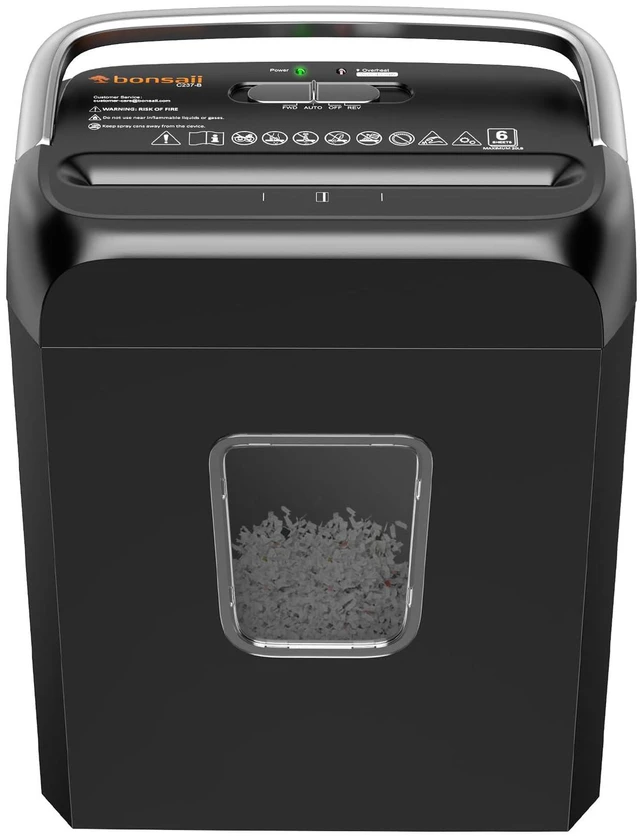 Main image of 5-6 Sheet Cross Cut Paper Shredder for Home use, 3.4 Gal Bin P-4 Security Level, Shreds Credit Cards, Staples & Paper Clips, with Portable Handle, Small Shredder for Home Office