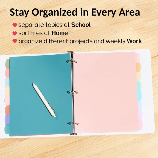 Alt view image 7 of 7 - 8 Tabs Plastic Write & Erase Binder Dividers with Tabs, 6 Sets Long-Lasting Dividers for 3 Ring Binder, Cute Pastels Binder Dividers Organizers for Student, Teacher, Office, Beige Color