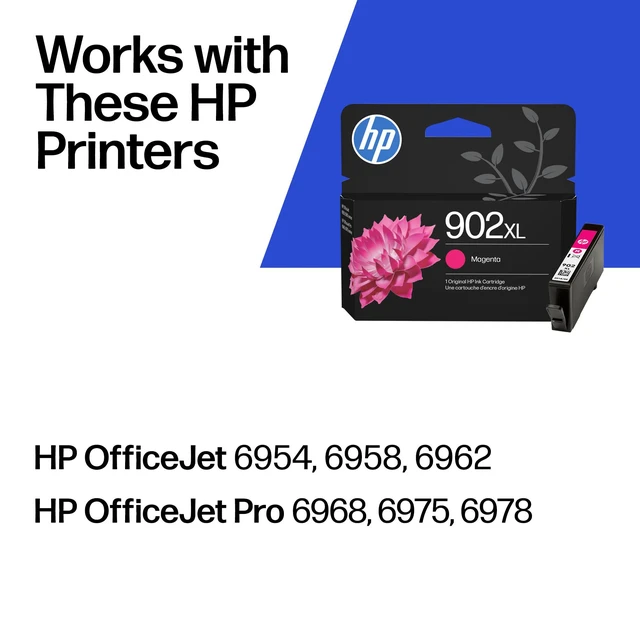 Alt view image 2 of 7 - 902XL Magenta High-Yield Ink Cartridge | Works with OfficeJet 6950, 6960, Pro 6960, 6970 Series | T6L87AN
