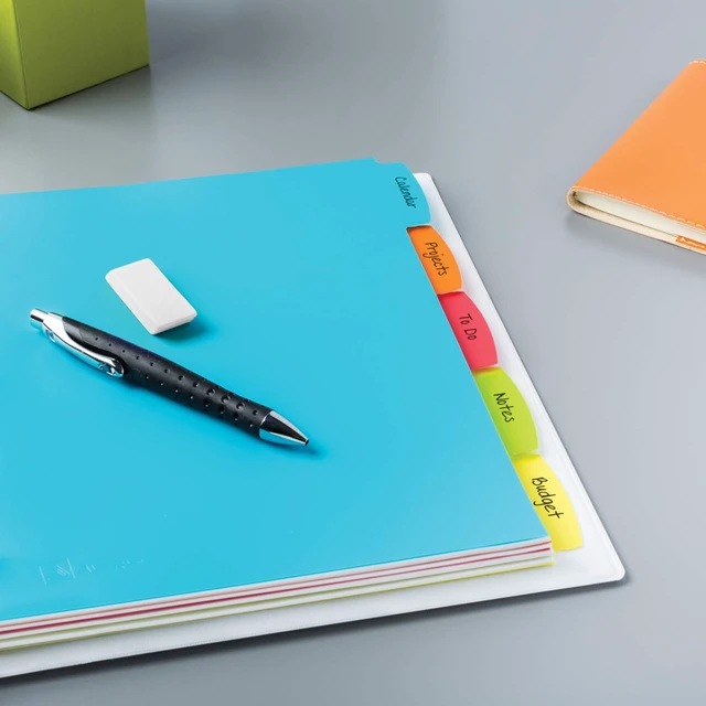 Alt view image 7 of 7 - Write & Erase Plastic Dividers, 5-Tab, Multicolor, 3 Sets For Organizing Files at Home Work and School, Reusable Write-On Tabs, Tear-Resistant Body, 1.5x More Writing Space