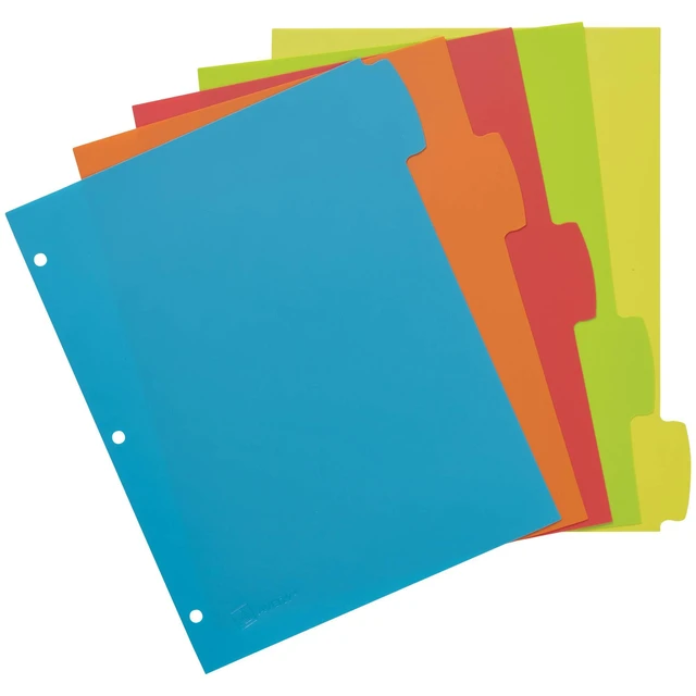 Alt view image 6 of 7 - Write & Erase Plastic Dividers, 5-Tab, Multicolor, 3 Sets For Organizing Files at Home Work and School, Reusable Write-On Tabs, Tear-Resistant Body, 1.5x More Writing Space