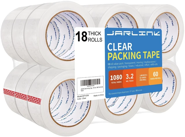 Main image of 18 Rolls Clear Packing Tape, Heavy Duty Packaging Tape