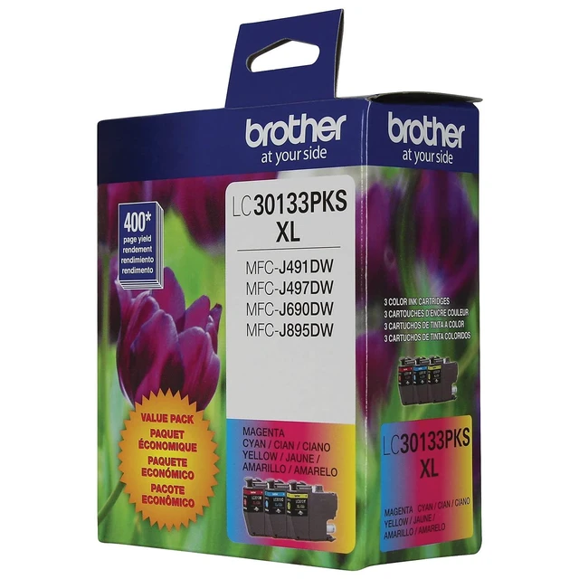 Alt view image 7 of 7 - High-Yield Color Printer Ink Cartridges LC3013 3-Pack for Work Smart Series - Professional Grade Ink for MFC-J491DW, J497DW, J690DW, J895DW - Up to 400 Pages per Cartridge