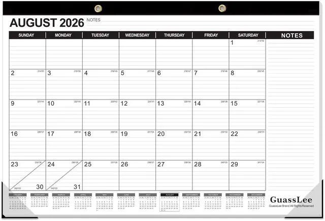 Main image of Extra Large Desk Calendar 2026, 19 Months Jumbo Desk/Wall Calendar from Jun. 2026 through Dec. 2027, 30 x 20 Inches Hanging Planner with Julian Date, Notes for Home School Office Organizing