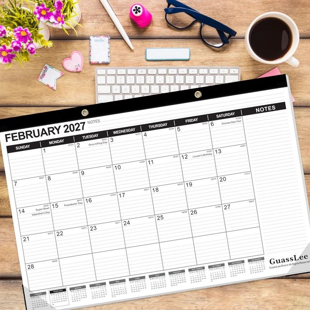Alt view image 3 of 7 - Extra Large Desk Calendar 2026, 19 Months Jumbo Desk/Wall Calendar from Jun. 2026 through Dec. 2027, 30 x 20 Inches Hanging Planner with Julian Date, Notes for Home School Office Organizing