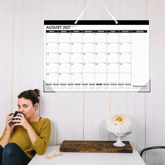 Alt view image 6 of 7 - Extra Large Desk Calendar 2026, 19 Months Jumbo Desk/Wall Calendar from Jun. 2026 through Dec. 2027, 30 x 20 Inches Hanging Planner with Julian Date, Notes for Home School Office Organizing