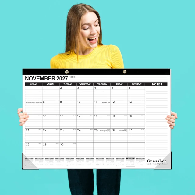 Alt view image 7 of 7 - Extra Large Desk Calendar 2026, 19 Months Jumbo Desk/Wall Calendar from Jun. 2026 through Dec. 2027, 30 x 20 Inches Hanging Planner with Julian Date, Notes for Home School Office Organizing