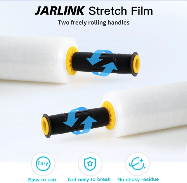 Alt view image 5 of 7 - Stretch Film, 15" x 1000' Shrink Pallet Wrap W/Handles, 60 Gauge 2 Pack Clear stretch wrap Rolls, Industrial Strength Heavy Duty Plastic Stretch Wrap Moving, Packing, and Shipping