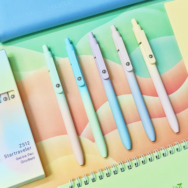 Alt view image 5 of 7 - Gel Pens, 10 Pcs Black Ink Pens for Women, 0.7mm Medium Point Smooth Writing Pens with Silicone Grip, High-End Series Metal Clip Retractable Pens for Journaling Note Taking (10 Pcs Pastel)