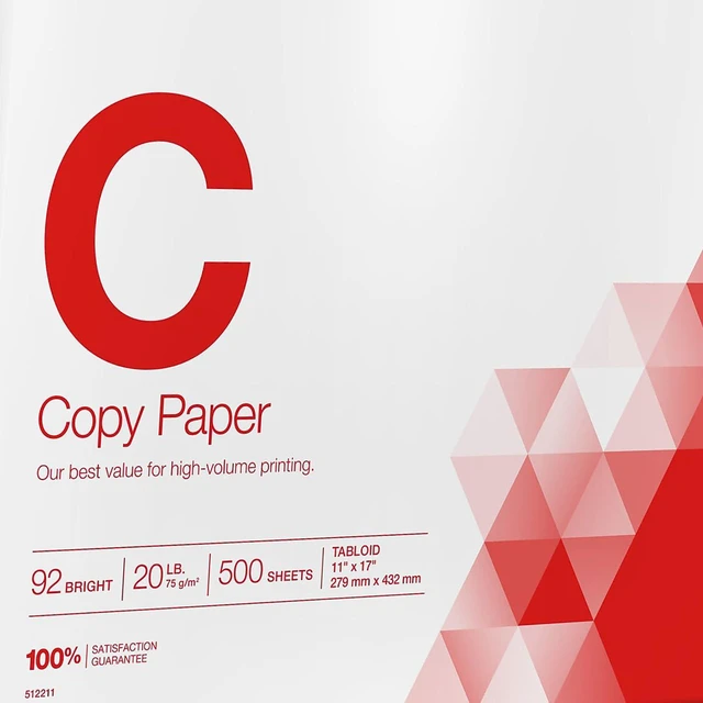Alt view image 4 of 4 - Copy Paper, 11x17 Inch, 20 lb., 92 Brightness, 500 Sheets/Ream Ledger-size paper for office, school & home. Smooth finish for copiers and printers