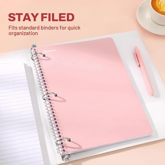 Alt view image 3 of 7 - Spiral Notebooks, 3 Pack, 1-Subject, College Ruled Paper, 8" x 10-1/2", 70 Sheets per Notebook, Pink