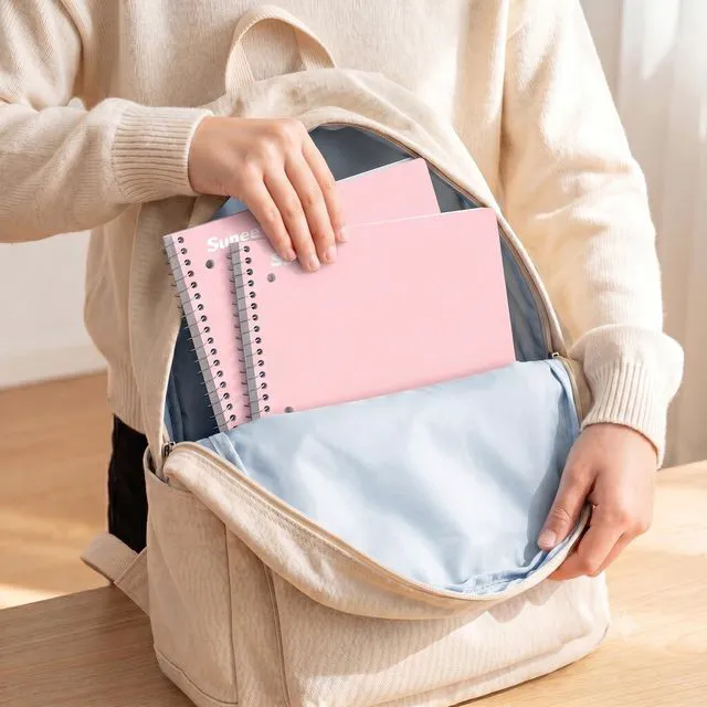 Alt view image 6 of 7 - Spiral Notebooks, 3 Pack, 1-Subject, College Ruled Paper, 8" x 10-1/2", 70 Sheets per Notebook, Pink