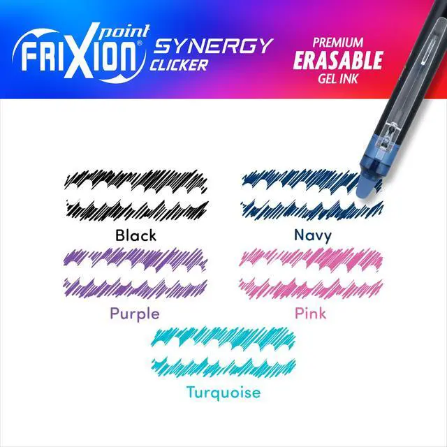 Alt view image 5 of 7 - FriXion Synergy Clicker Erasable, Pack of 5, Assorted Colors