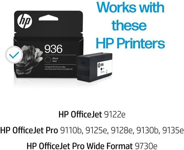 Alt view image 2 of 7 - 936 Black Ink Cartridge | Works with OfficeJet 9120, OfficeJet Pro 9110, 9120, 9130 Series, Wide Format 9730 | Eligible for Instant Ink | 4S6V2LN