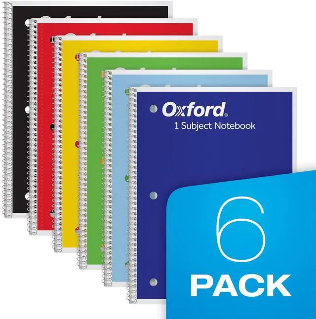 Alt view image 6 of 7 - Spiral Notebooks,1 Subject,Wide Ruled Notebooks for School,8 x 10.5 Inches,70 Sheets,Assorted Colors,Back to School Supplies (65010),6 Count (Pack of 4)