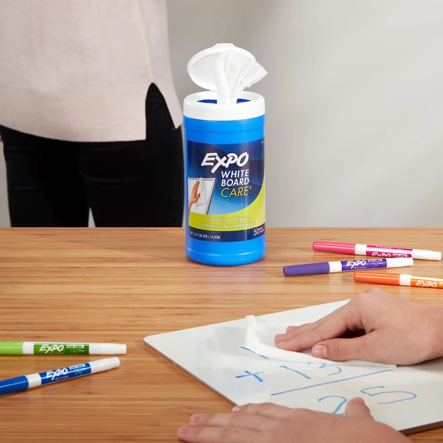 Alt view image 4 of 4 - Whiteboard Care Dry Erase Wipes, Unscented, 50 Count - Home, Office, Teacher, Classroom Supplies, (Pack of 6)
