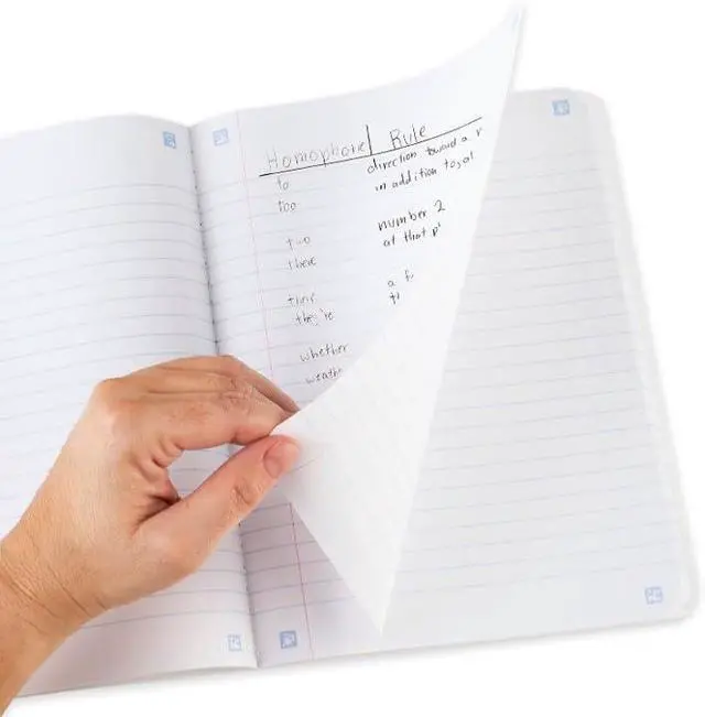 Alt view image 4 of 7 - Composition Book + Study App, 12 Pack, Wide Ruled Paper, 7-1/2" x 9-3/4", 80 Sheets, Forest Green, Tidewater Blue, Fire Red and Harvest Yellow (950033B-ECM)